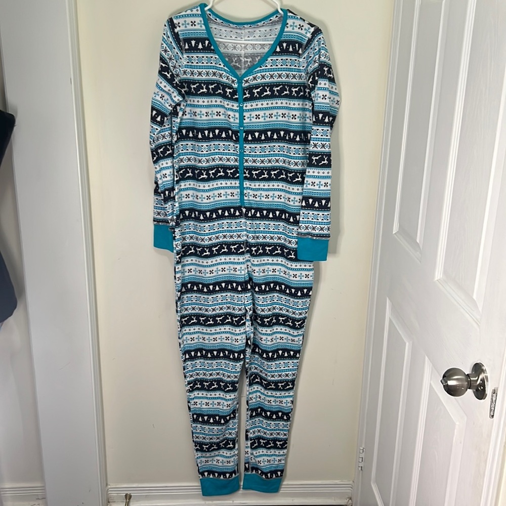 Christmas Vibe Prints Lounge Onesie Sleepwear PJ Size Large